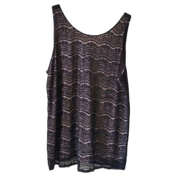 Maurices Tops - Maurices black and ivory jewel embellished lace sleeveless blouse size 2